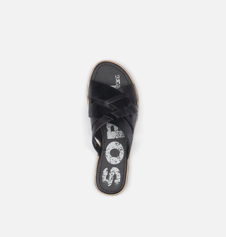 Womens Slides Black - Sorel Ella™ - 781-XFYWDK